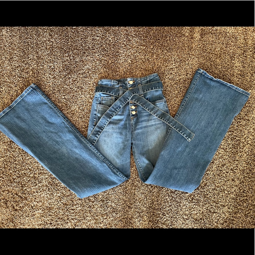 Veronica Bears High Rise Corset Flare Jeans